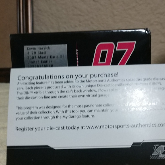 SOLD!!!KEVIN HARVICK #29 Shell Pennzoil 2007 Monte Carlo SS 1:24 NASCAR Diecast - Picture 11 of 12